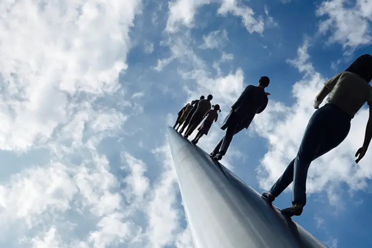 The Walking the Sky art installation on campus.