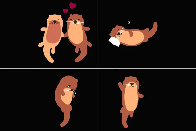 otter graphics showing different emotions
