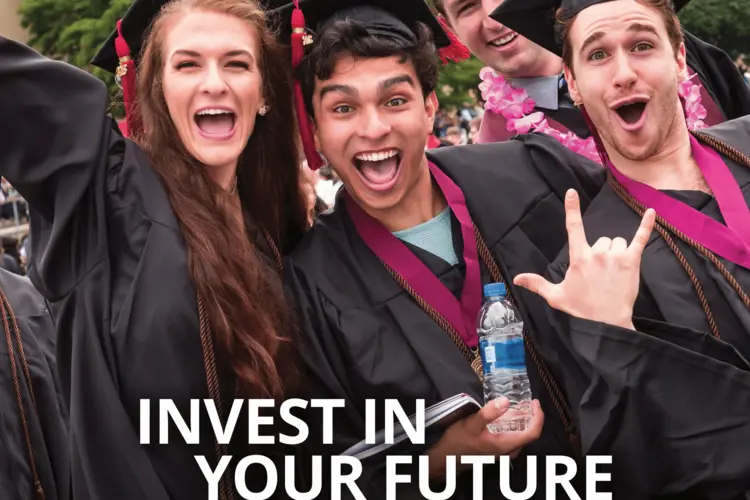 Students at graduation on cover of Invest in Your Future document