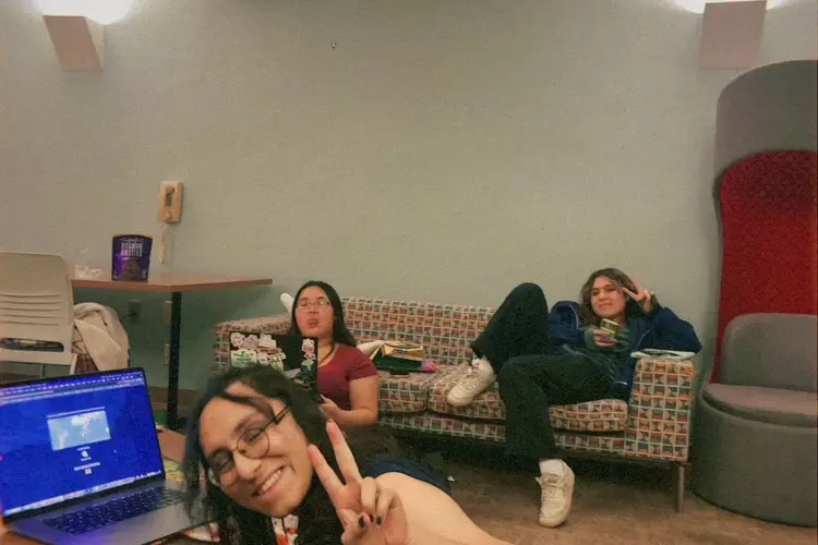 Bridget and friends pose for a photo