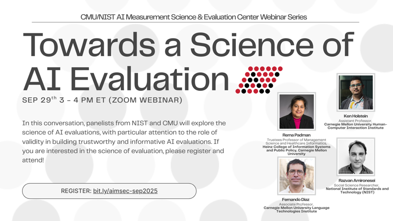 AIMSEC Webinar: Towards a Science of AI Evaluation