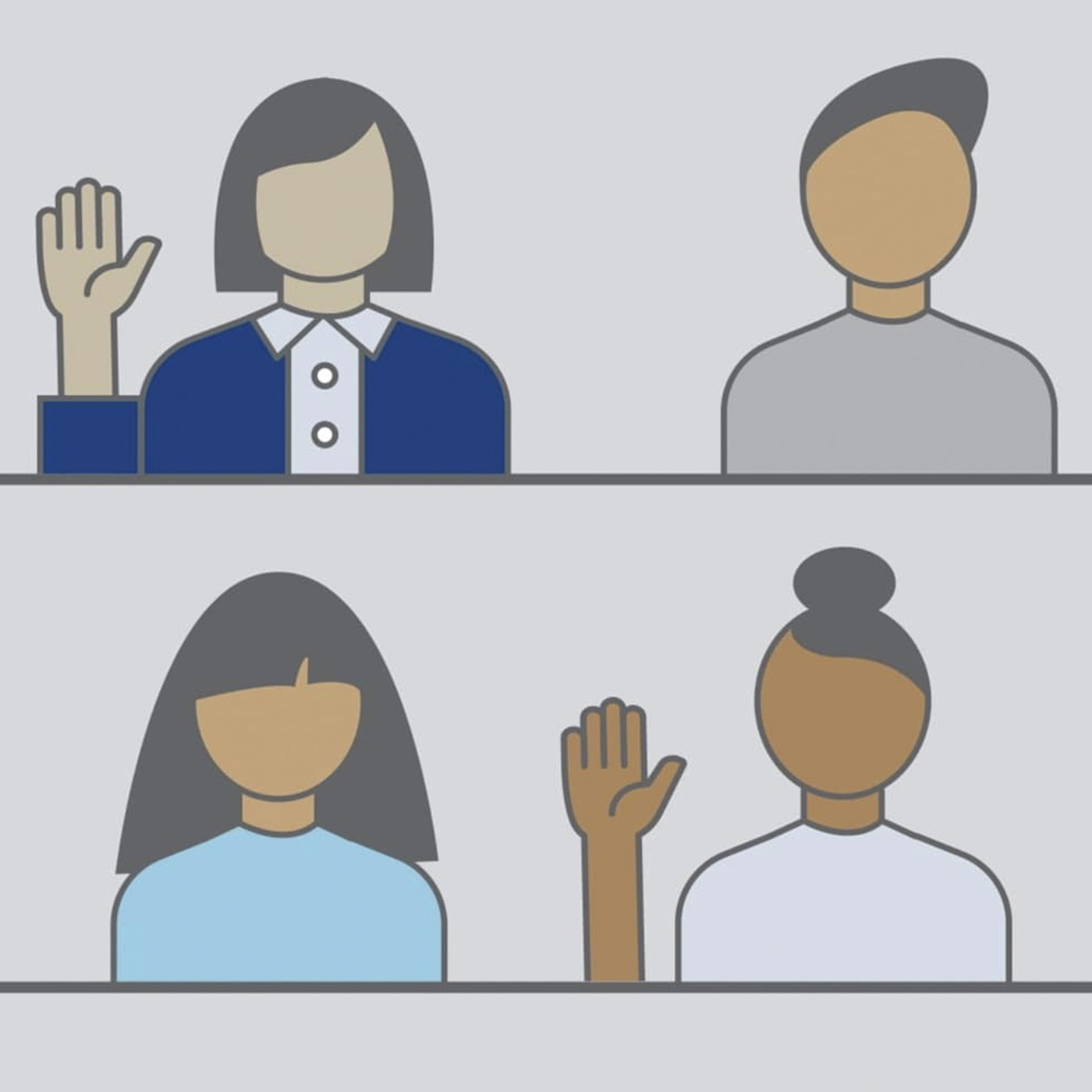A graphic of students in a class
