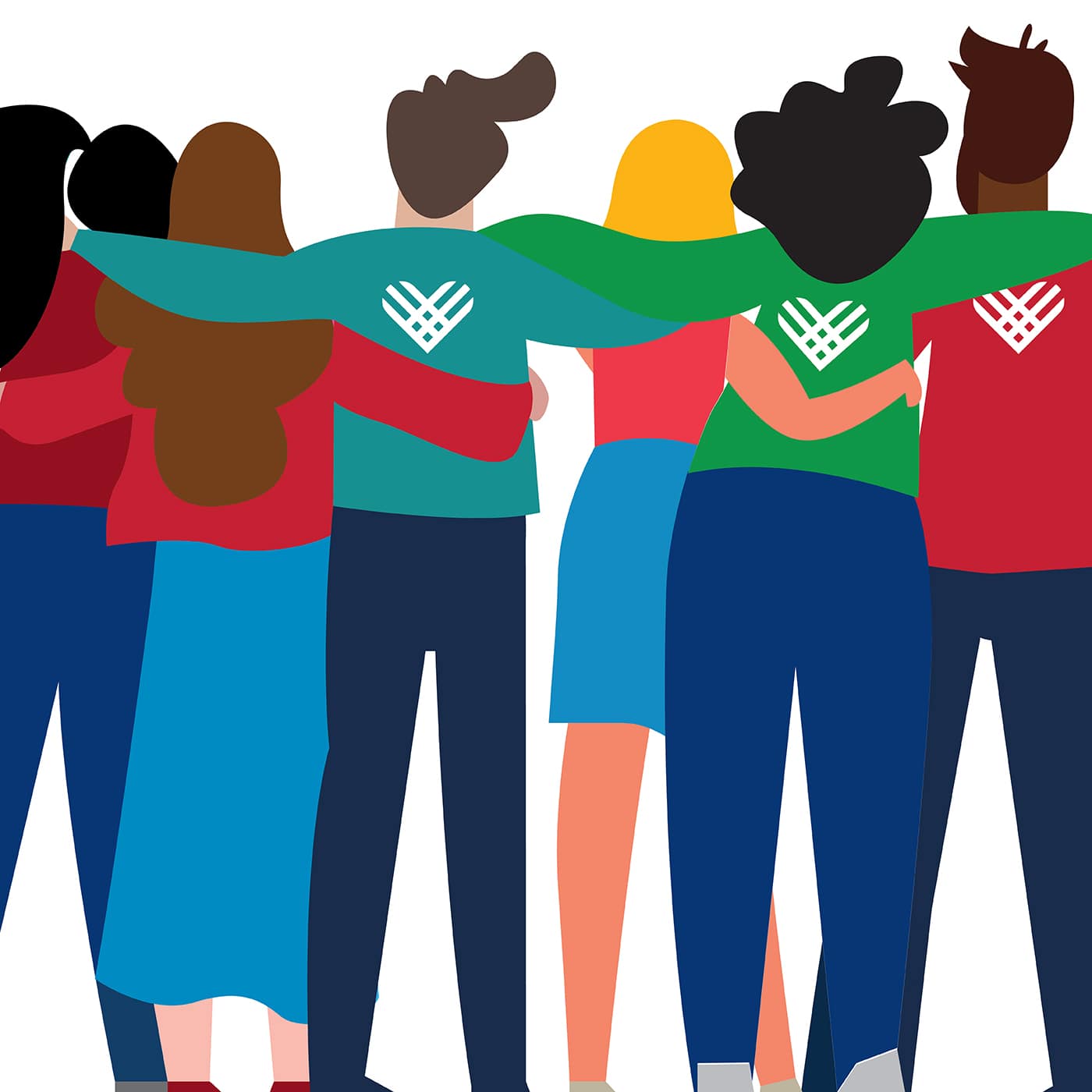 illustration of people standing together