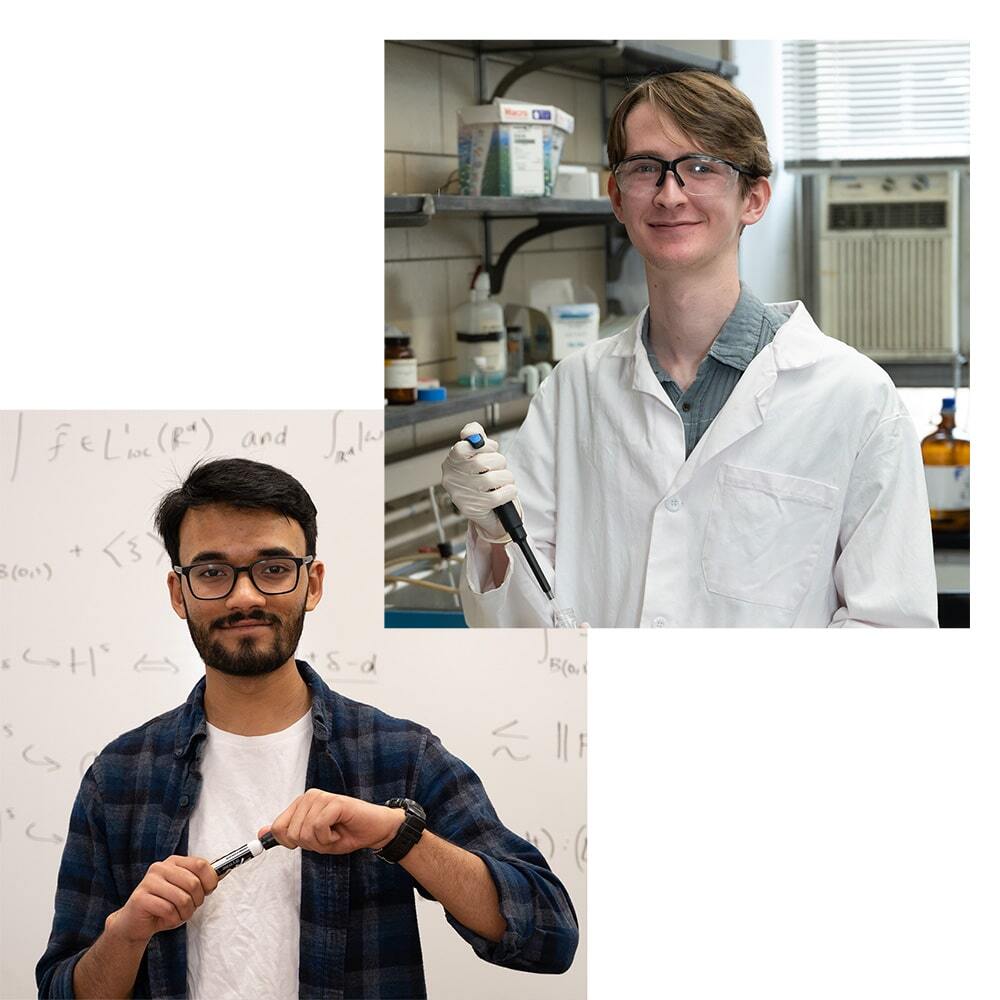 headshots of two students