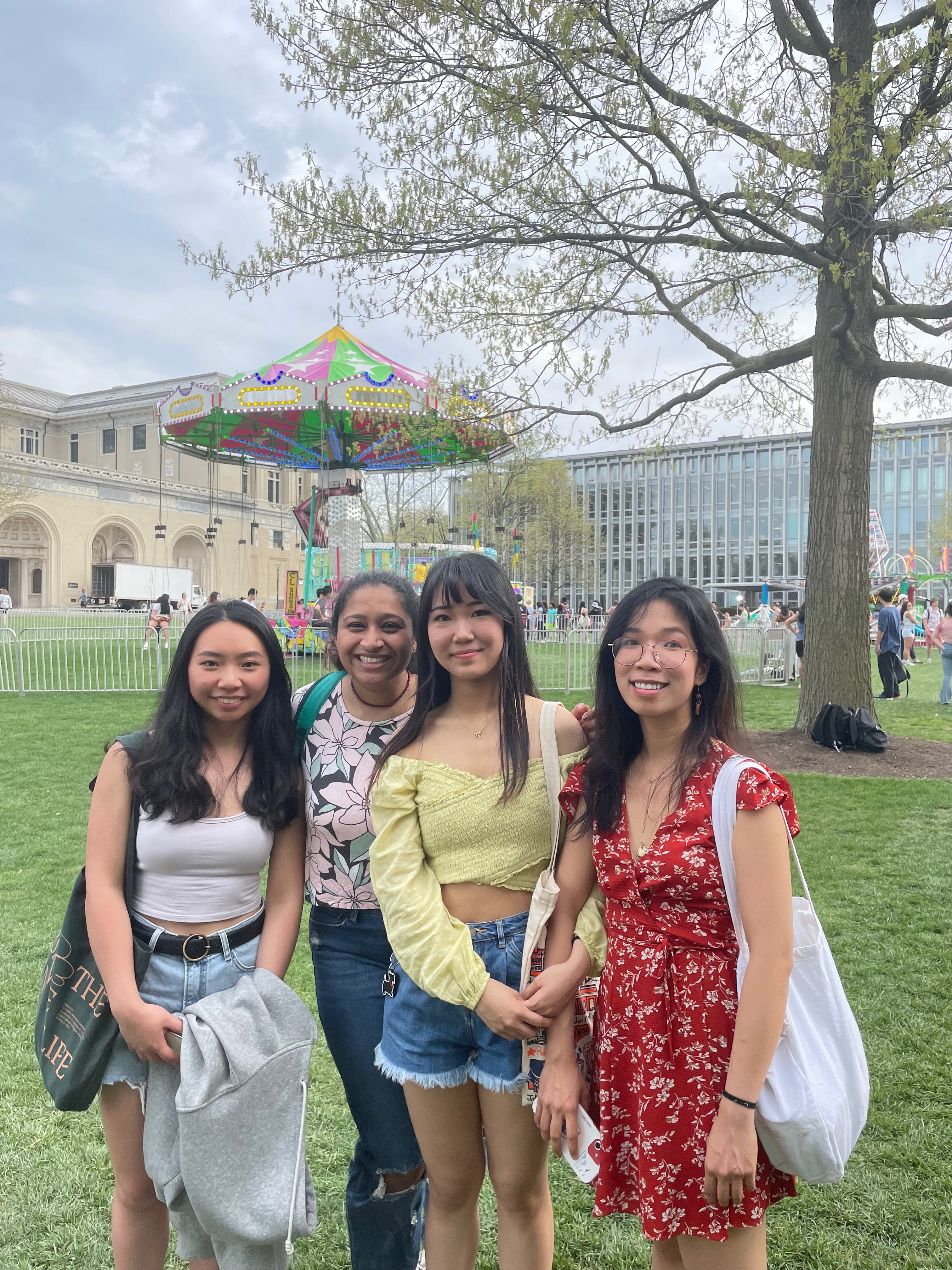 Yunfei Niu (second from the right) poses with MS-BTPE classmates for carnival