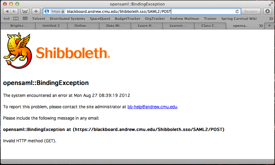 Safari Reverse Proxy Error Screenshot