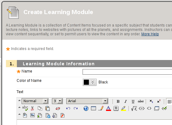 Learning Module Screenshot