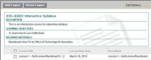 Syllabus Item Screenshot