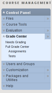 Control Panel - Grade Center