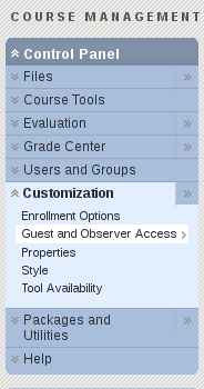 Control Panel - Guest Access