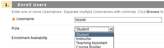 Enroll Users - Student Screenshot