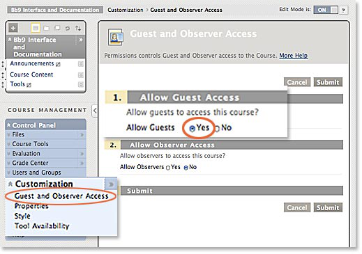 Enable Guest Access Screenshot