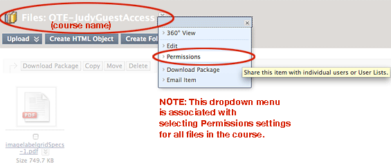 File Permissions for Guest Access Screenshot