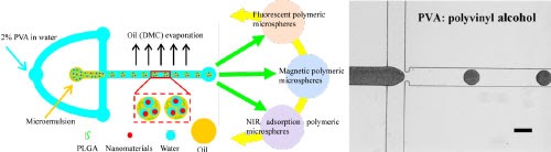 Microfluidic device for functional microsphere synthesis