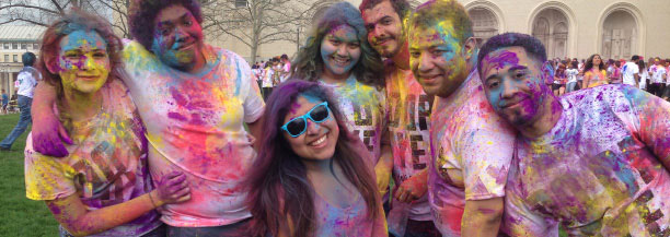 photo of students celebrating Holi