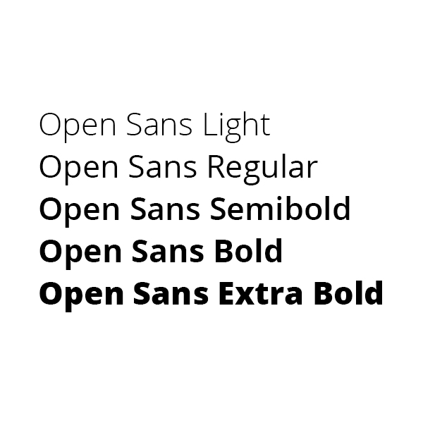 open sans font weights