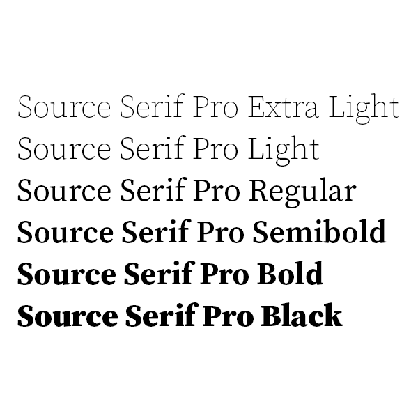 source serif pro font weights