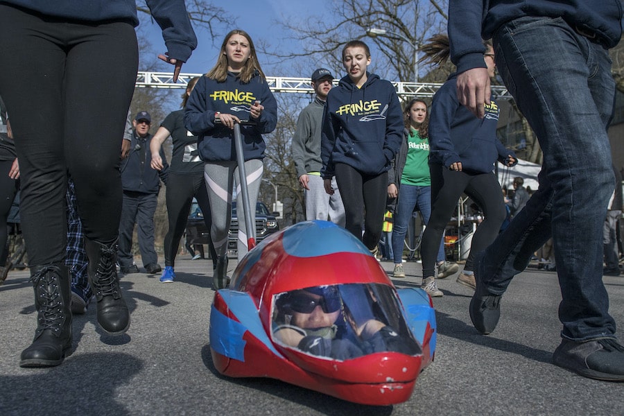 a photo of a woman in a buggy