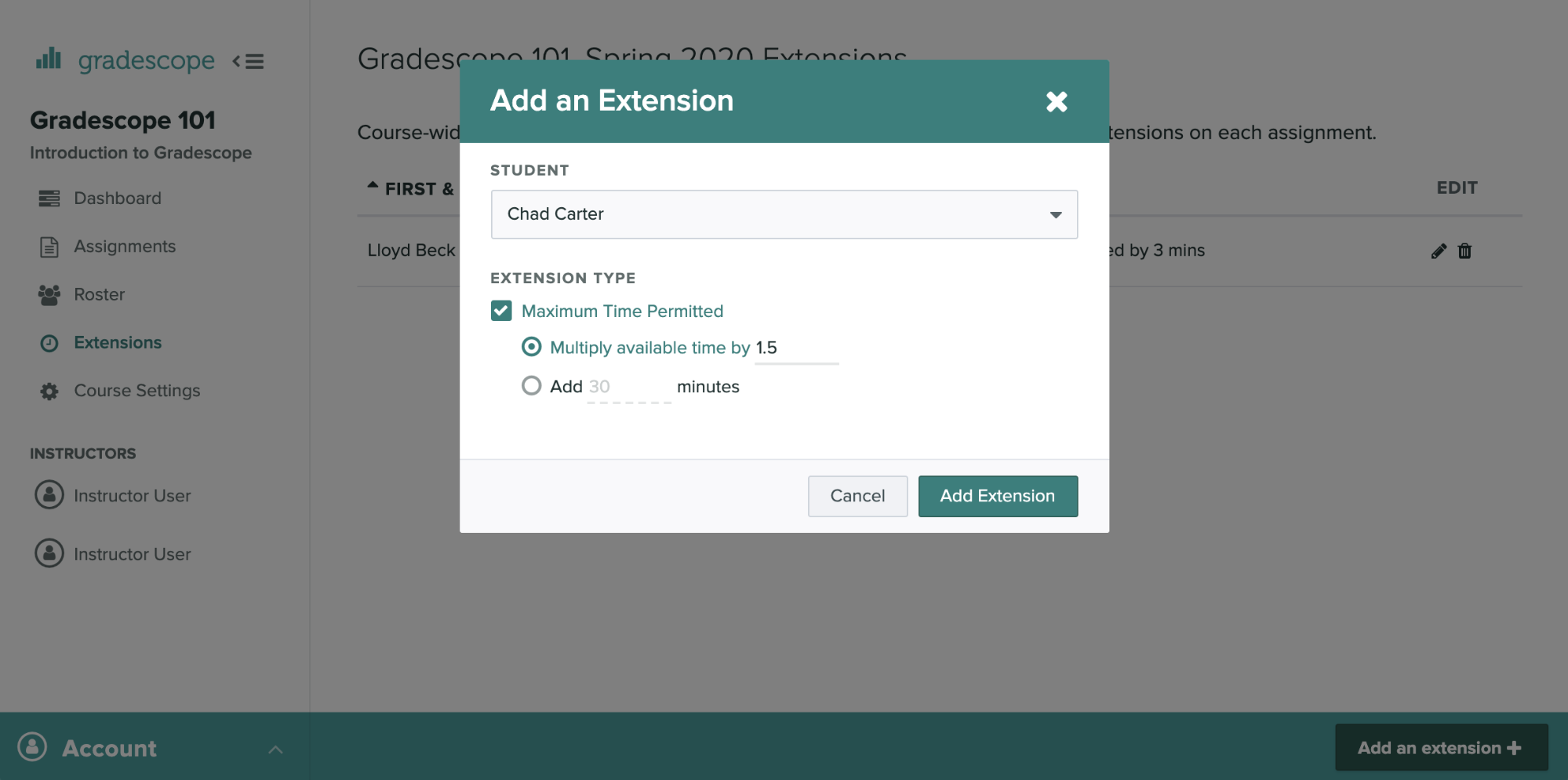 course-level extension