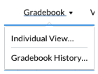 gradebook dropdown of view and history