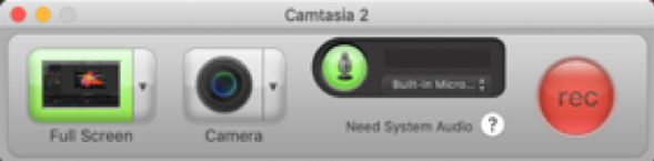 camtasia recording options