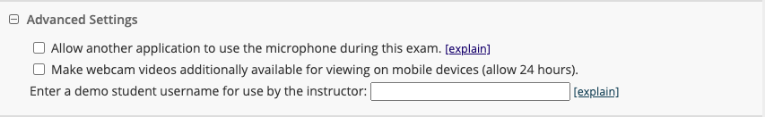 Advanced Settings