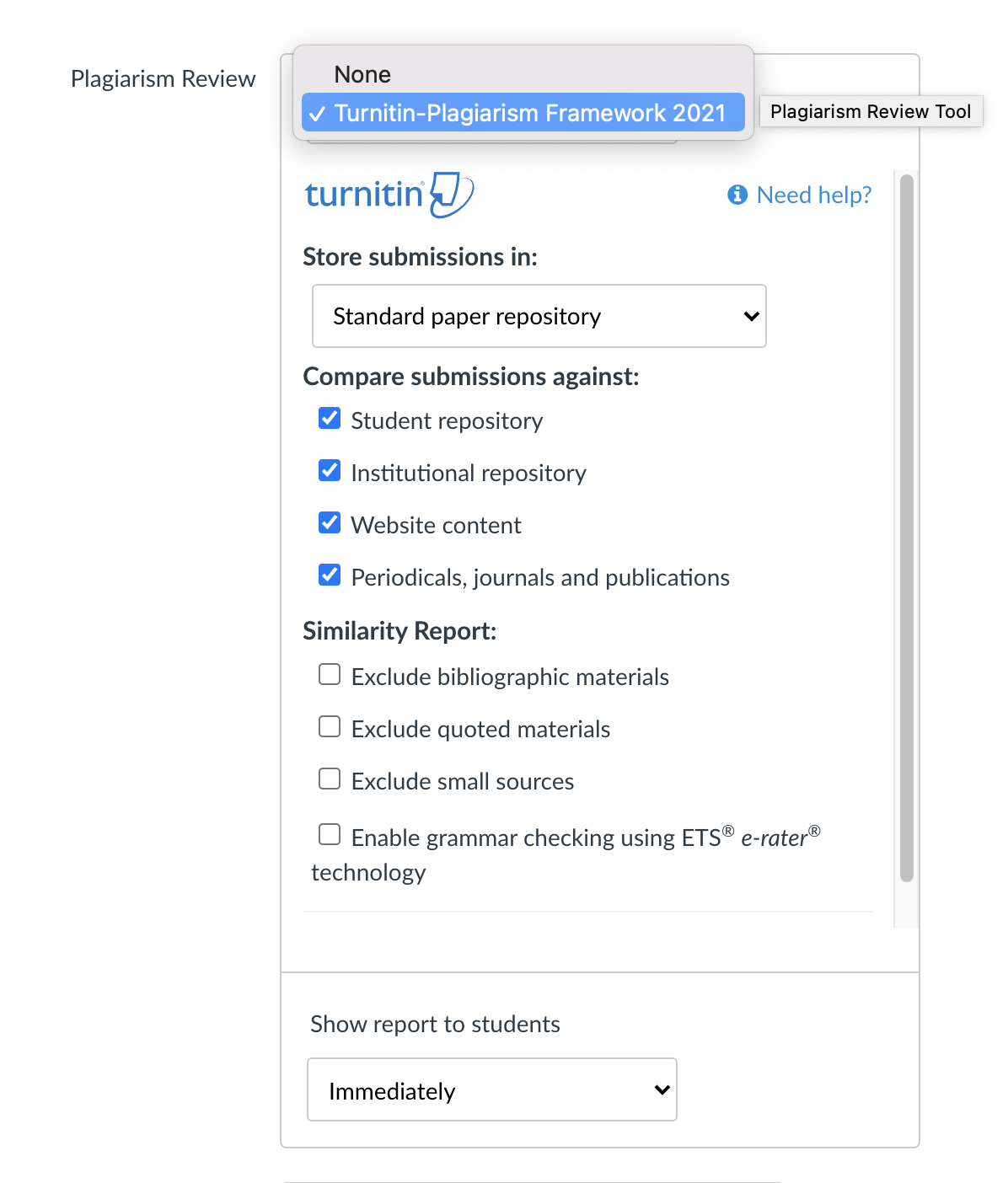 image of Plagiarism Review area