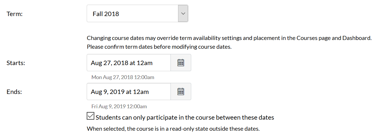 settings area