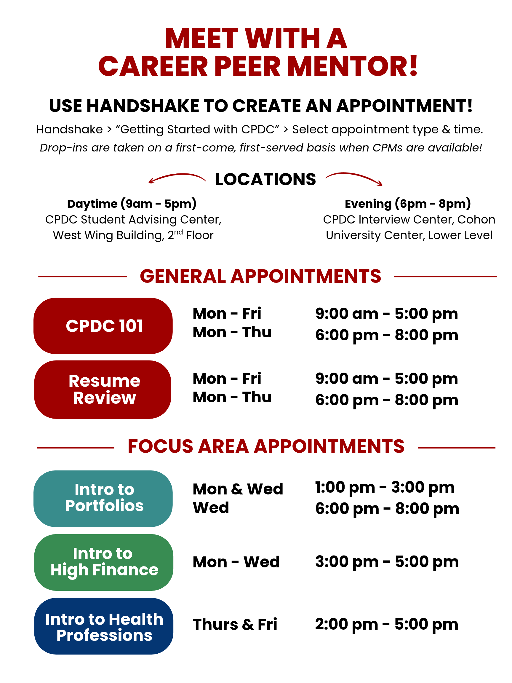 CPM Hours for Fall 2026
