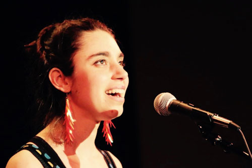 Rachel Greene at the mic