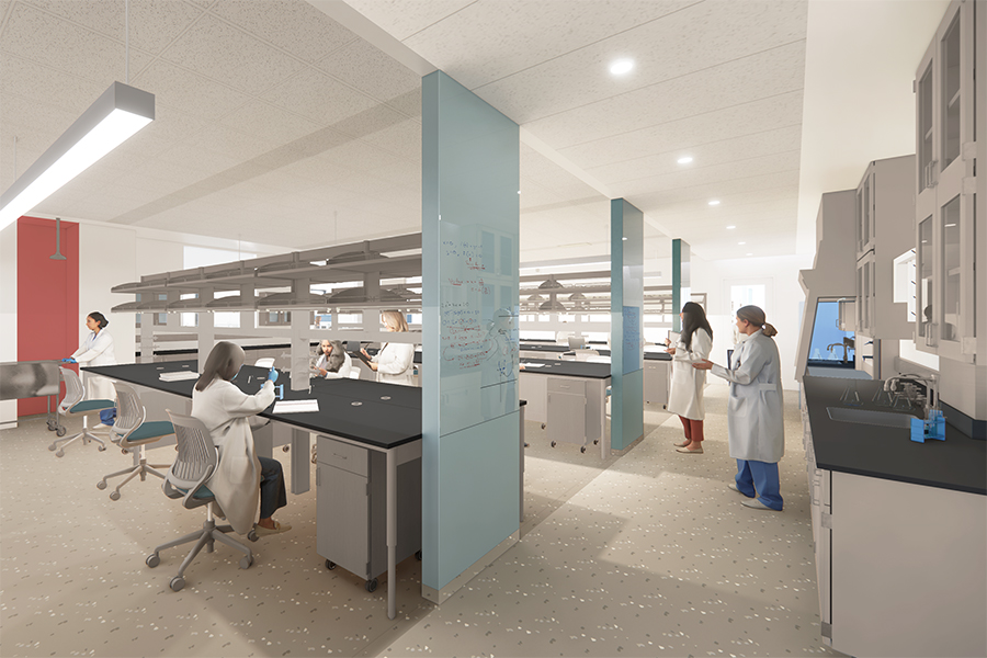 RKM interior rendering of collaborative lab space