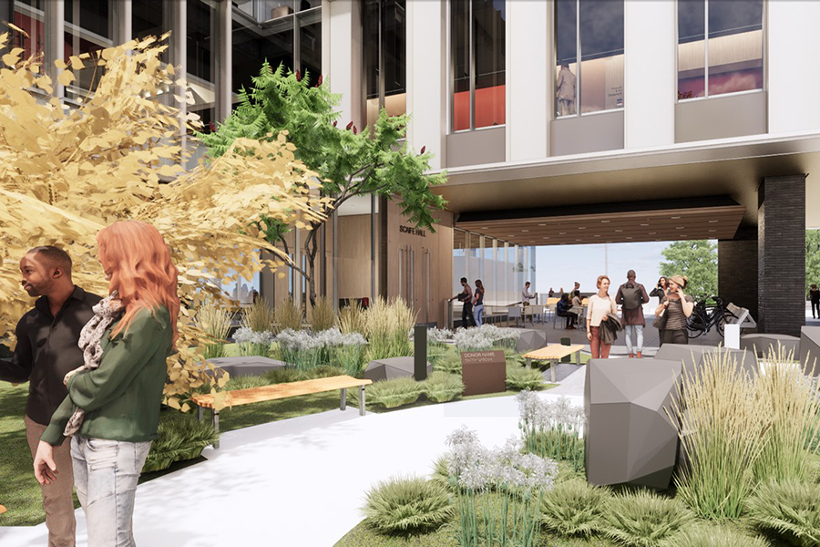 Scaife rendering of entry garden