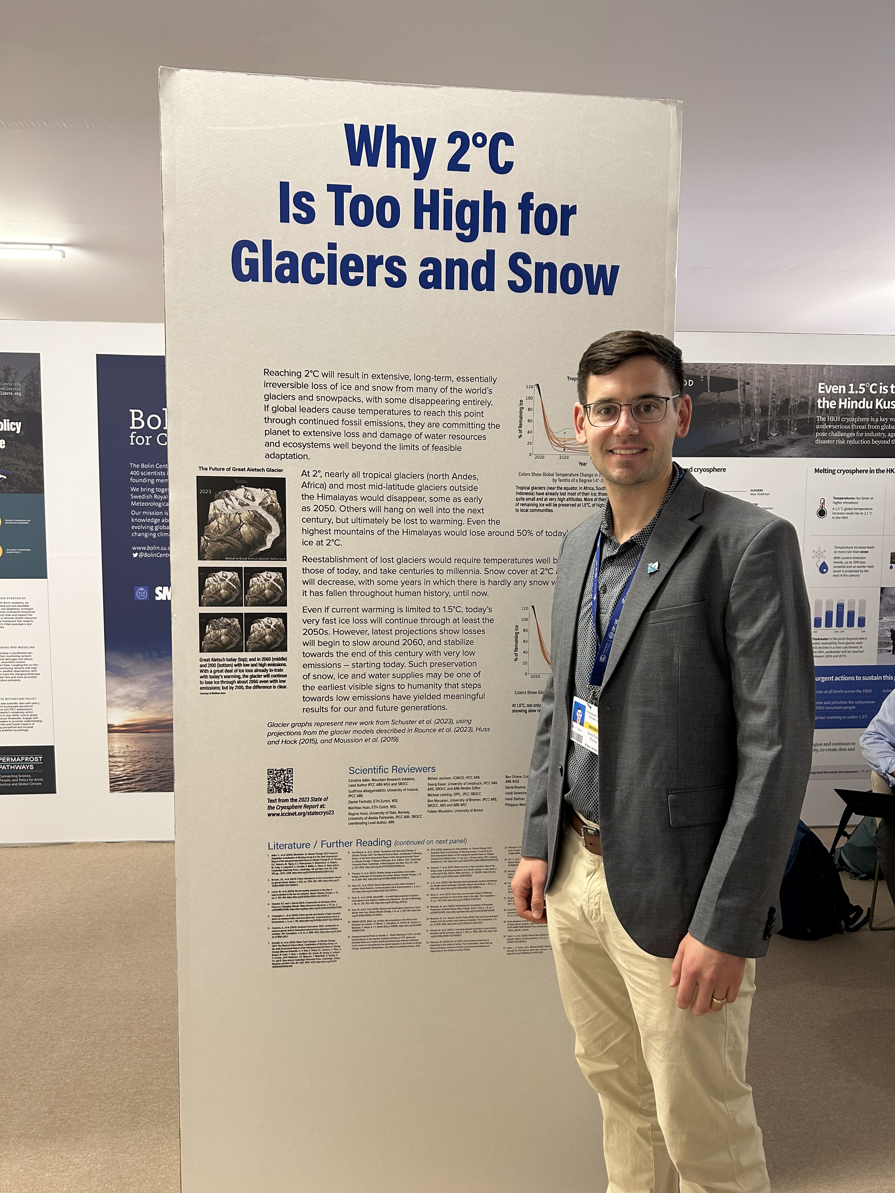 David Rounce in front of ICCI pavilion at COP28