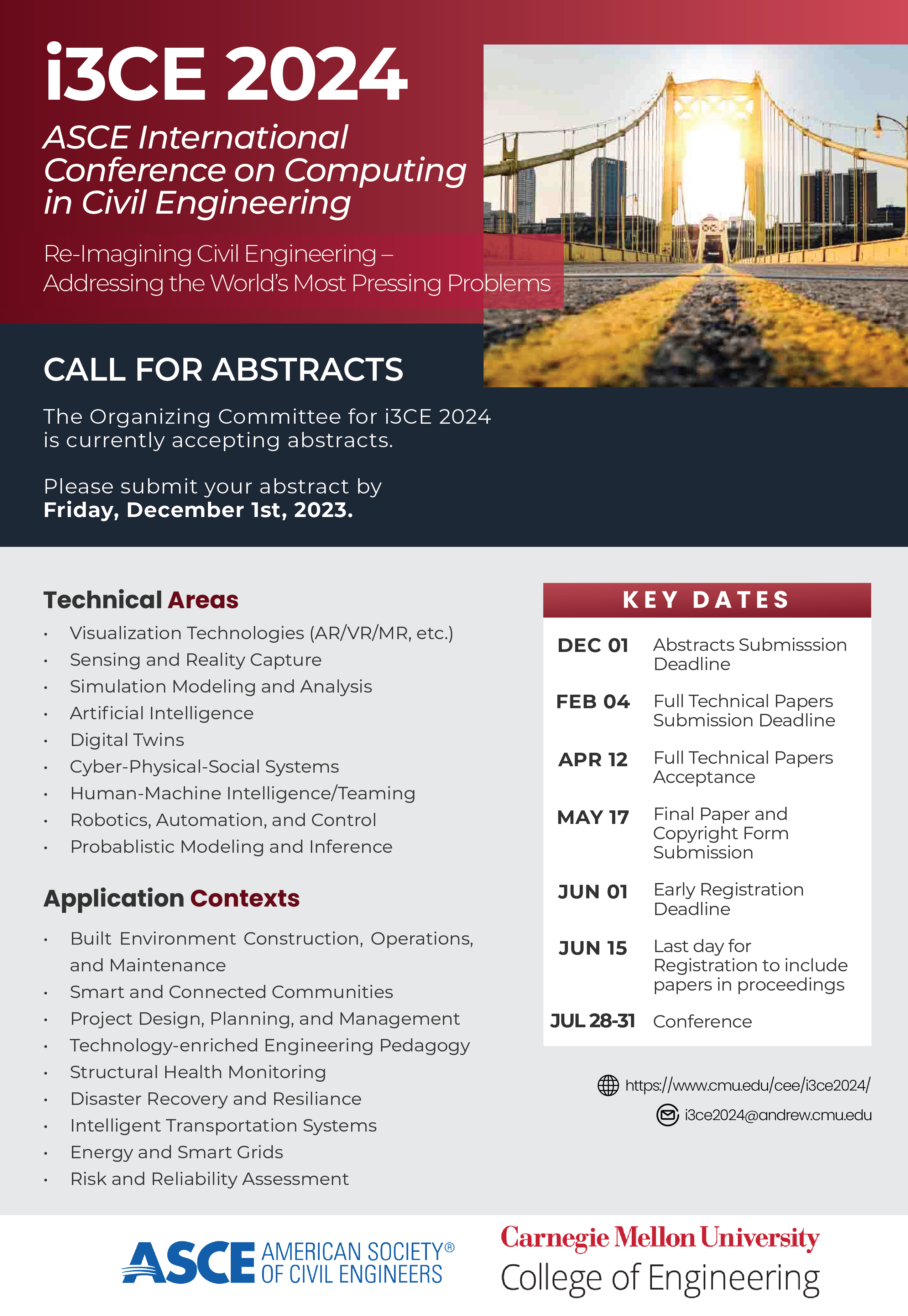 i3ce 2024 Call for Abstracts poster
