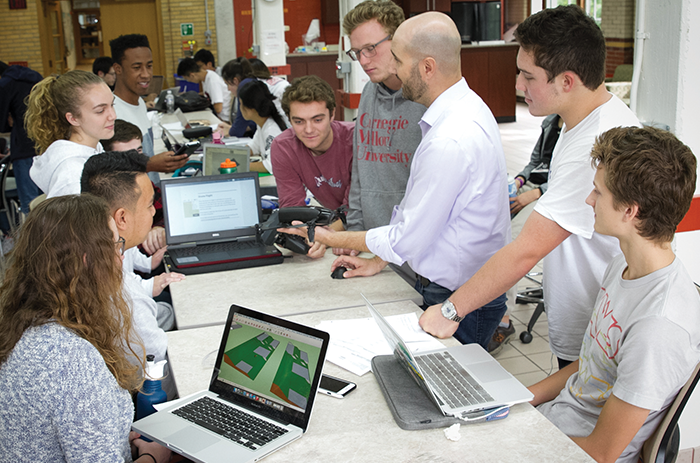 Students discuss drone project