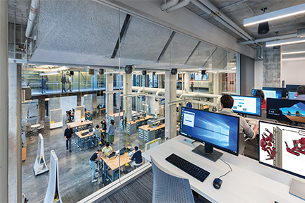 Computer lab overlooks ansys high bay