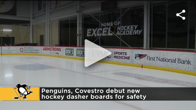 Still of Penguin's practice rink from newscast