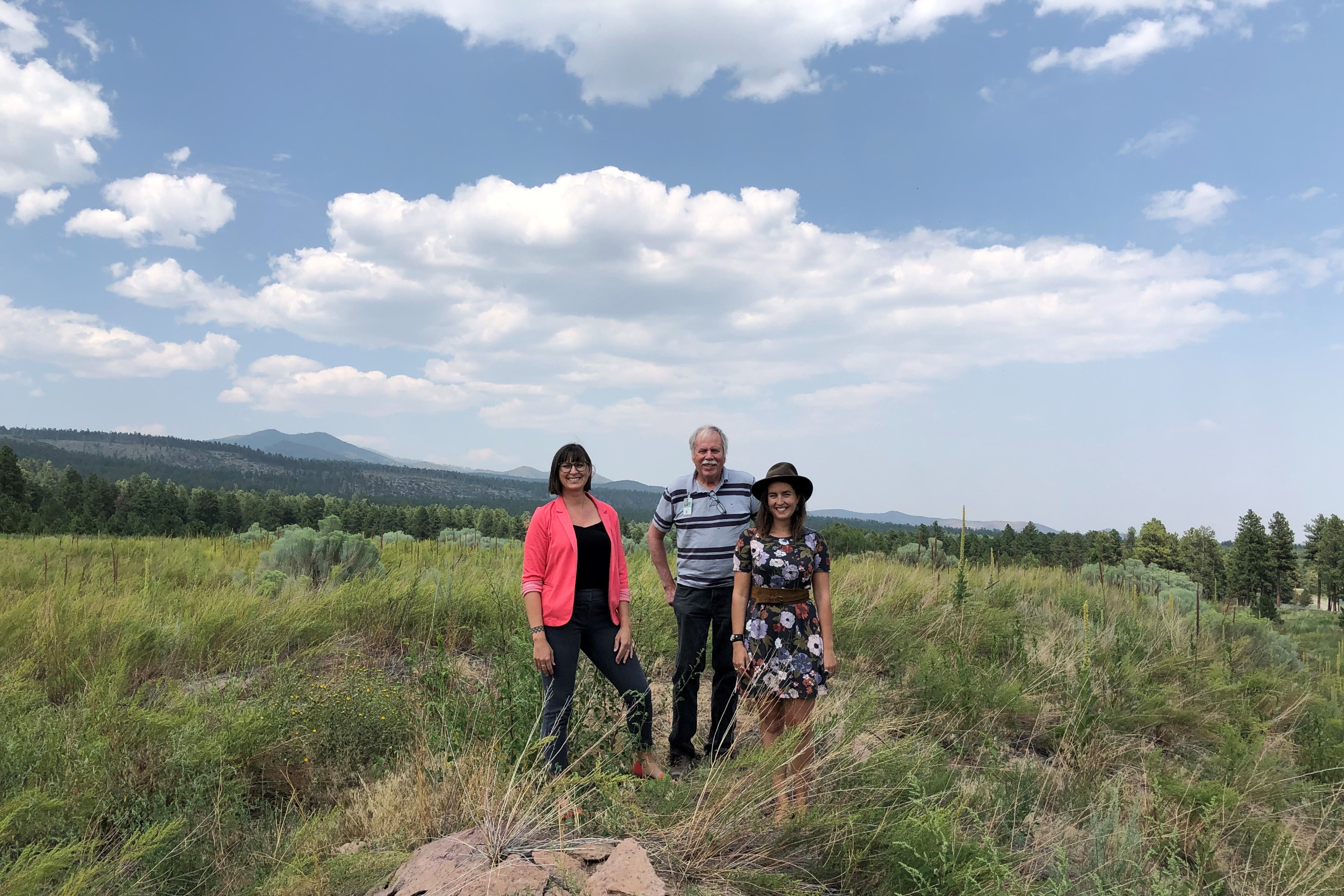  Waldvogel (far right) with two team members at new PV Array site