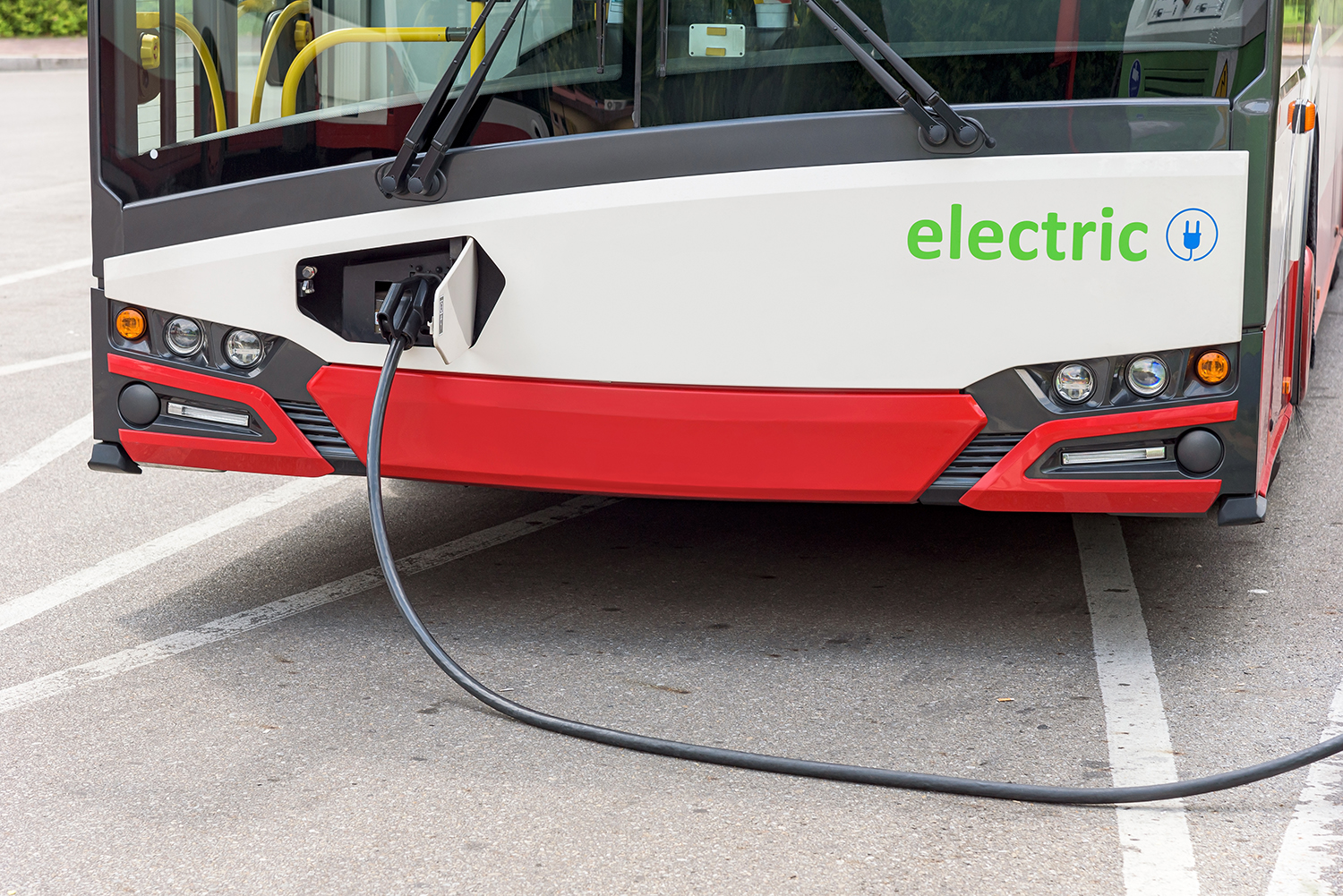 electric bus being charges
