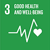 Logo for Goal 3: Good Health and Well-being -  Ensure healthy lives and promote well-being for all at all ages