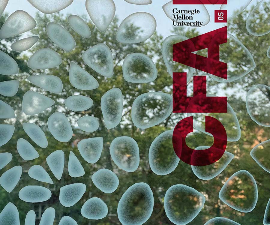CFA 05 Magazine cover, detail with glass decorations to help keep birds from flying into windows.