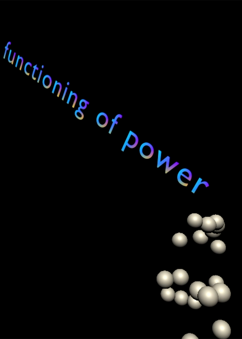 3-dimensional spheres, with the words in the background: functioning of power.
