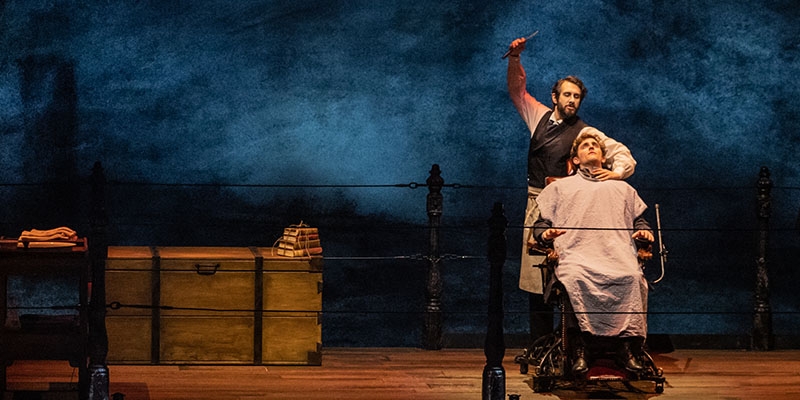 Sweeney Todd cast on stage.