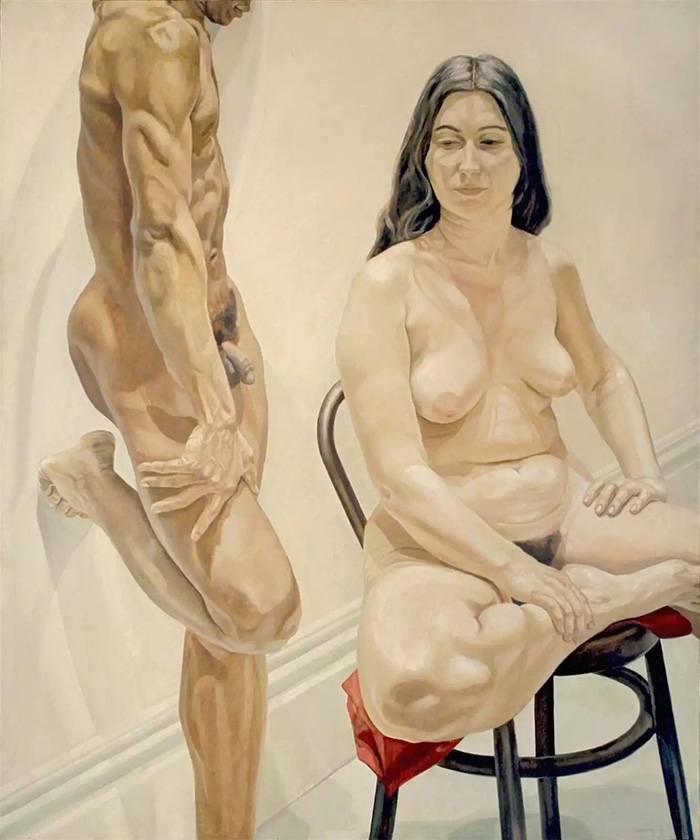 Art by Pearlstein, two naked figures.
