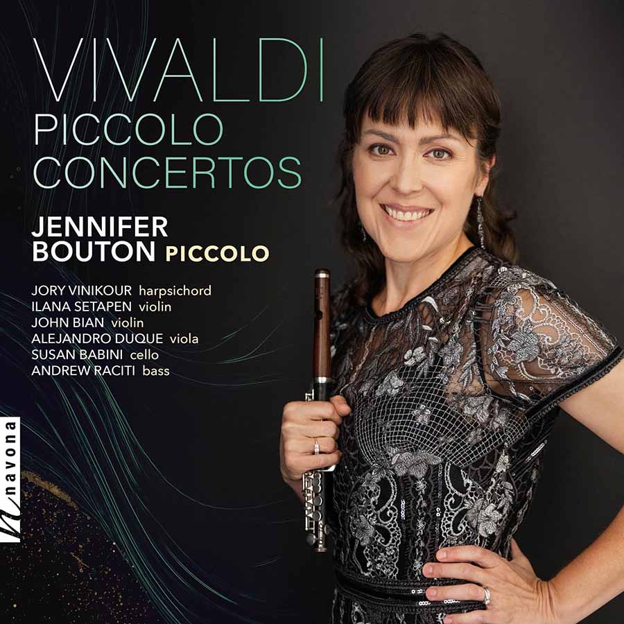 Jennifer Bouton on the cover of the Vivaldi Piccolo Concertos album.