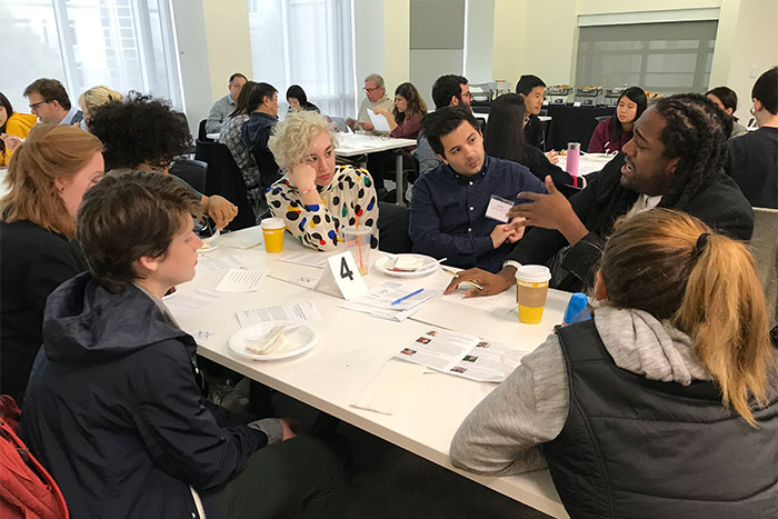 Photo of students and alumni at the BXA Alumni Panel, Fall 2018