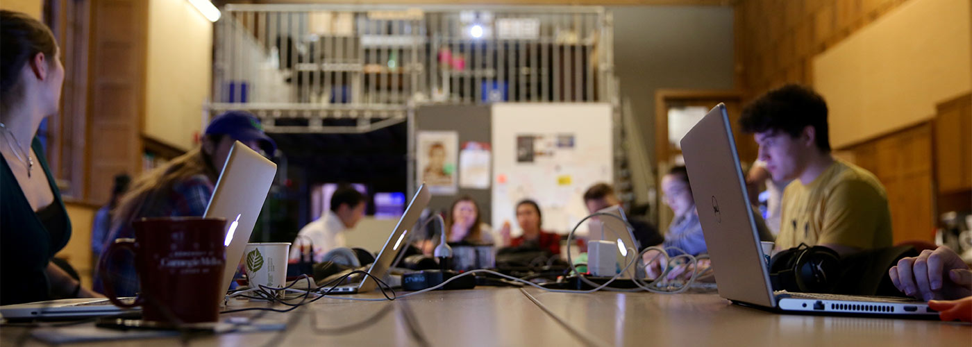 Students working in the STUDIO.