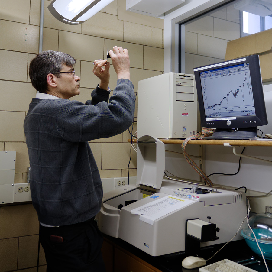 Mark Bier at FTIR-NIR Spectrometer