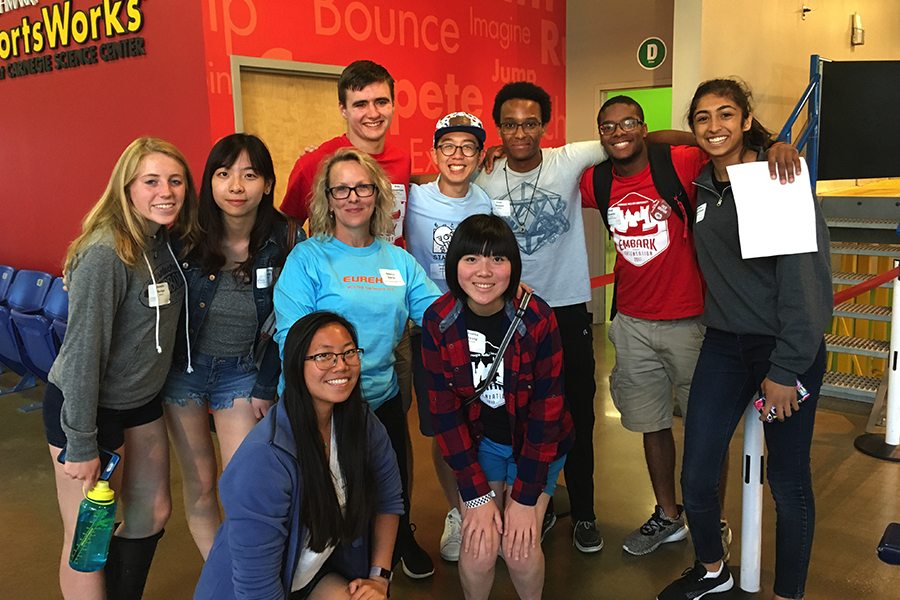 First-year students with Dean Rebecca Doerge