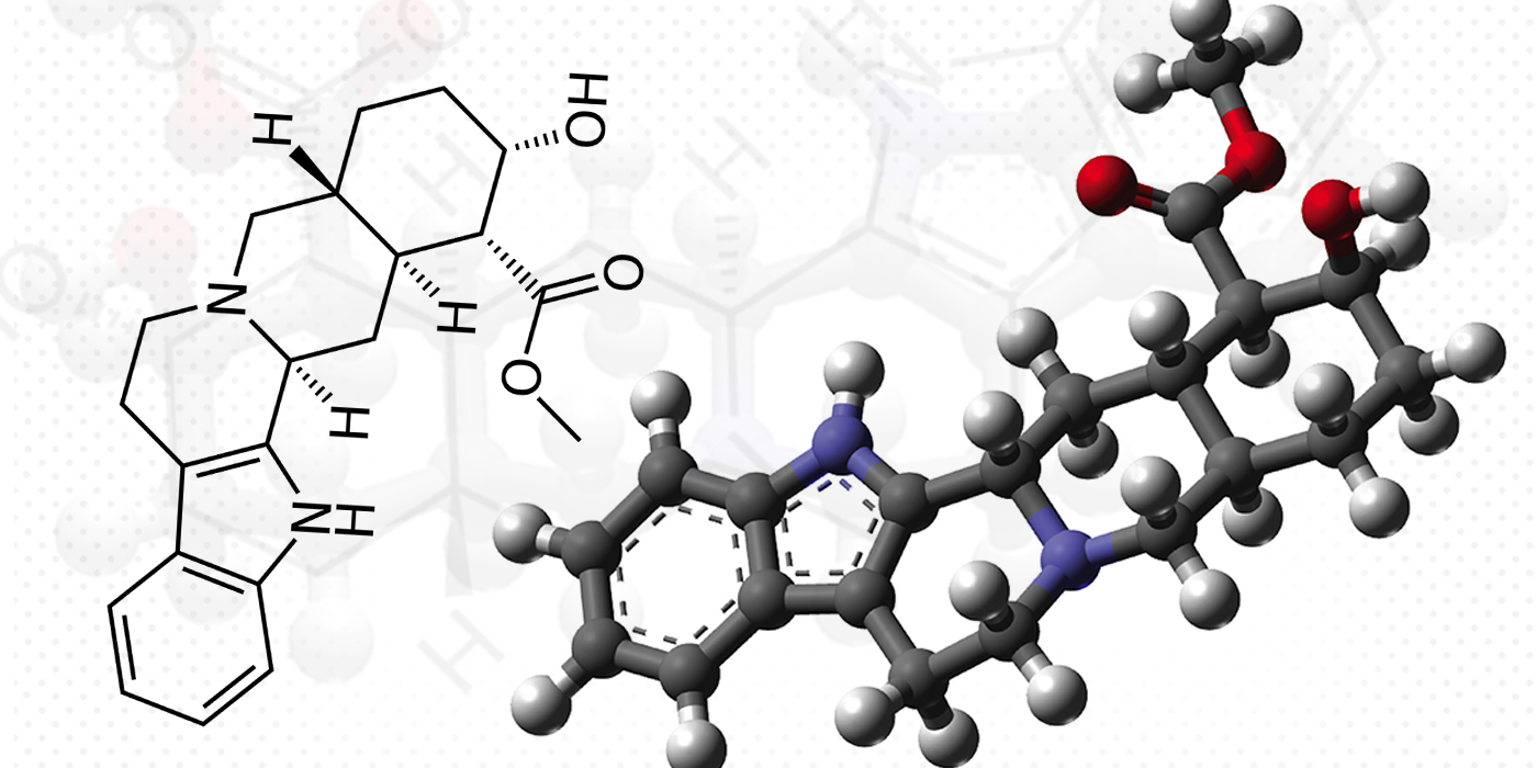 2D and 3D structures of Yohimbine, one of the compounds used in this study. (Credit Adcx, MindZiper)